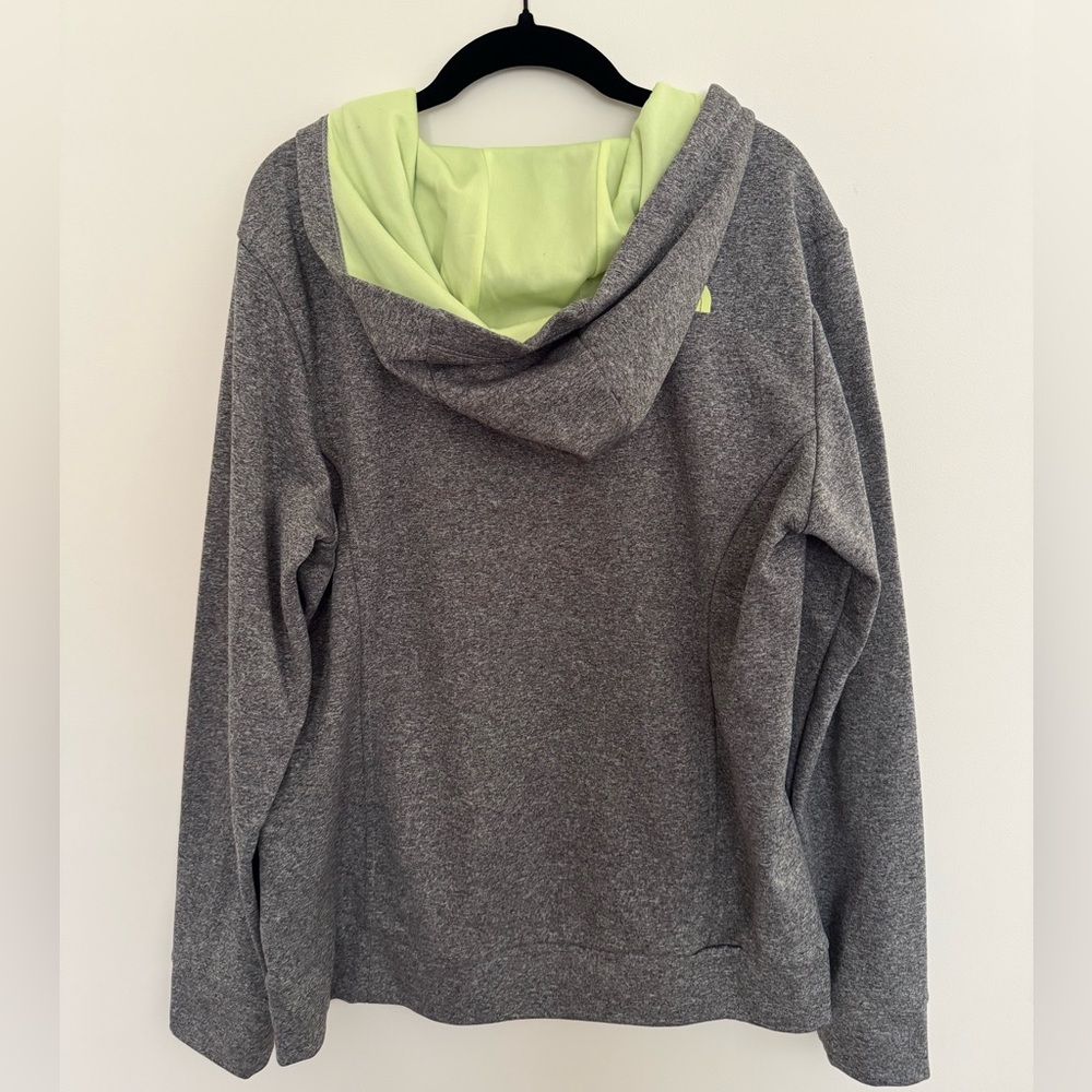 North Face Women’s Gray Neon Colorful Logo Pullover Hoodie Size Large - Picture 2 of 5